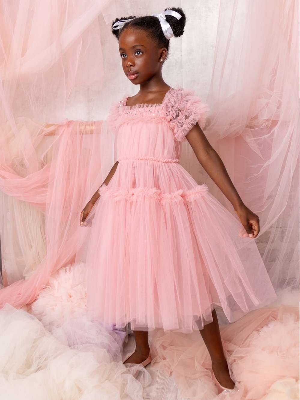 NWT Tutu du Monde girls Higher Love gathered tulle dress nutcracker pink 6 7
